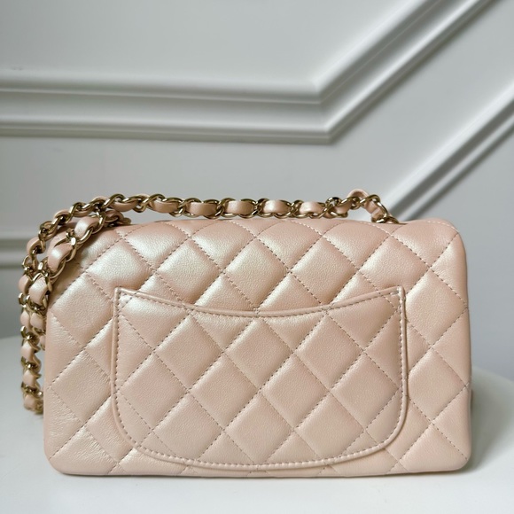 —SOLD— 21S Chanel Mini Rectangular beige iridescent - Picture 6 of 12